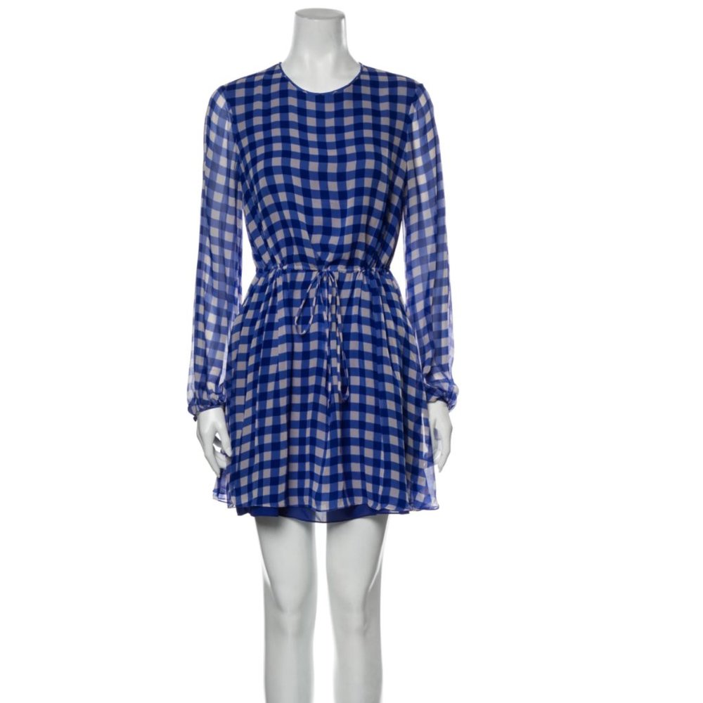DVF Gingham Silk Picnic Mini Dress FIt US Small to Medium